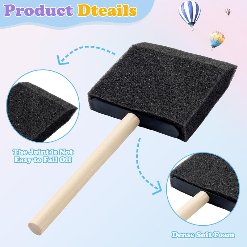 Clofiak 6 Pcs Foam Paint Brushes 3 Inch Sponge Brushes for Painting Varnishes, Staining, DIY Craft Projects, Finishing - Image 3